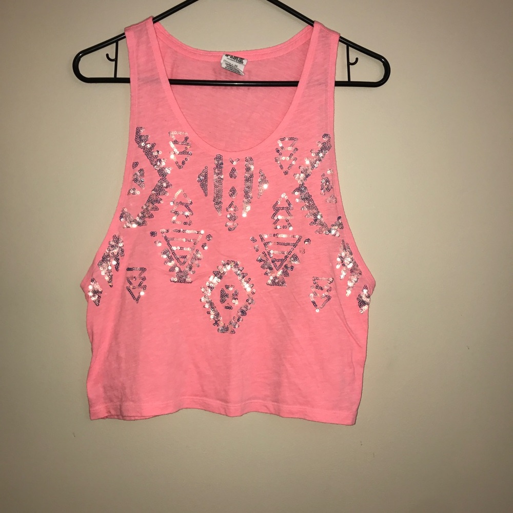 PINK VS Aztec Sequins Print Crop Top Tank